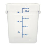 Clear Square Food Storage Container - 11 13/100" L x 11 13/100" W x 12 29/100" H by HUBERT – Plastic, Clear, Model 0105006-PC
