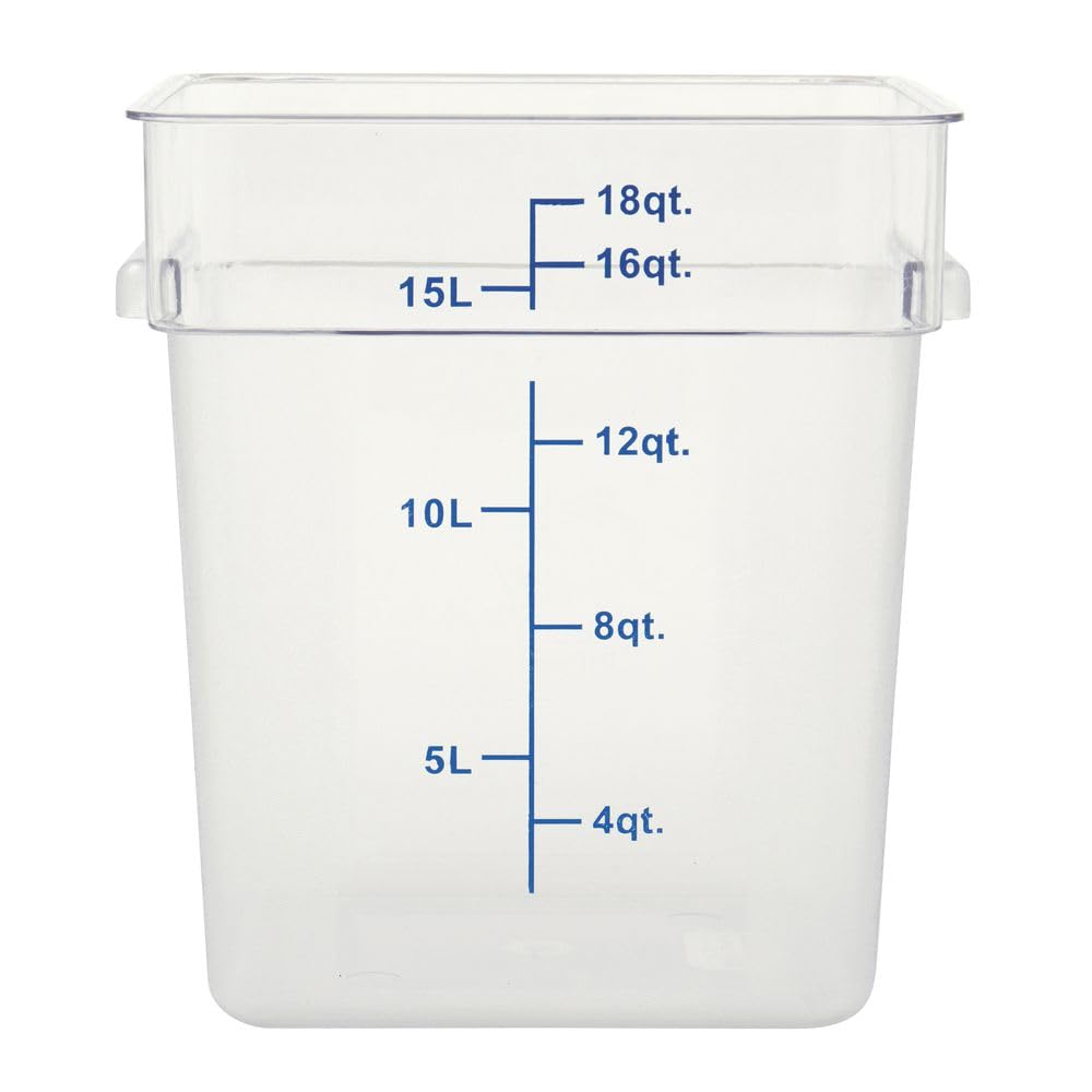 Clear Square Food Storage Container - 11 13/100" L x 11 13/100" W x 12 29/100" H by HUBERT – Plastic, Clear, Model 0105006-PC