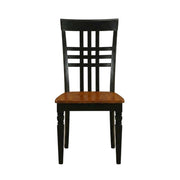 Solid Wood Dining Chairs with Wood Seat by Furnifact – Wood, Black & Cherry, Pack of 2