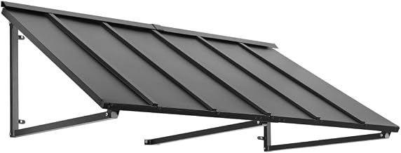 Awntech 6 ft. Houstonian Metal Standing Seam Awning (80 in. W x 24 in. H x 36 in. D) Black, (H23-6K)