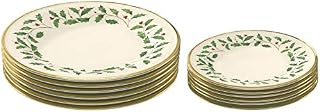 Lenox Holiday Gold 12 Pc Set 6 Dinner Plates, 6 Salad Plates Made in USA Service for 6 New