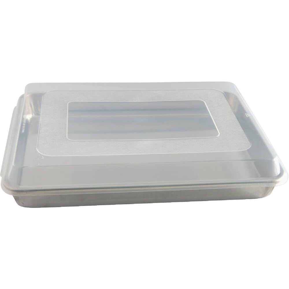 Natural High Sided Sheet Cake Pan by Nordic Ware – High-Sided with Lid, 0.0 ounces, Aluminum, BPA-free Plastic Cover, Natural, Model 44703