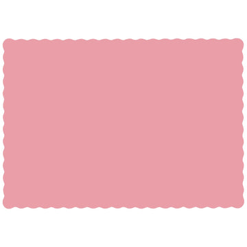 Hoffmaster 310525 Paper Placemat, 13-1/2" Length x 9-1/2" Width, Scalloped Edge, Dusty Rose (Case of 1000)