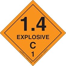 Labelmaster SLEXP14C Explosive 1.4 C Label, Vinyl, Made in the U.S.A, 4" x 4" (Pack of 500)