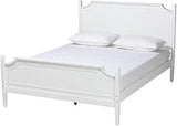 Mariana Classic and Traditional White Finished Wood Queen Size Platform Bed