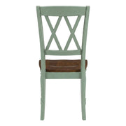 Blue Dining Chairs 4-Piece Set with Comfortable Back Support by Furnifact – Solid Rubberwood 50.00%,Mdf 40.00%,Birch Veneer 10.00%, Blue, Pack of 4