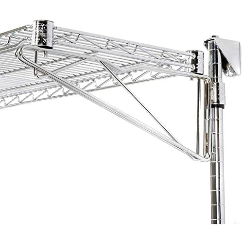 Additional Level for Wall Mount Wire Shelf by Nexel – 24"L x 54"W x 14"H, Alloy Steel, Chrome, Model 798096