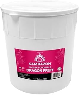 Sambazon Organic Frozen Scoopable Dragon Fruit, Ready To Eat, Thaw and Scoop, 3.17 Gallons (12 L)