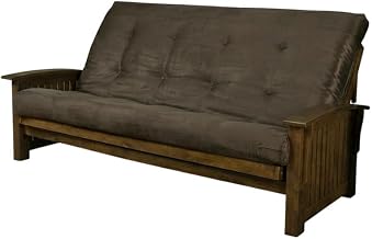 Starlight Canyon Home Gray and Rustic Walnut Futon with Durable Frame, Comfortable Mattress, Stylish Design, Suitable for Living Room, Bedroom
