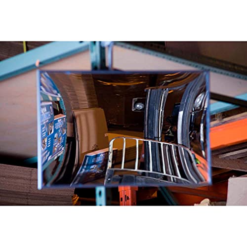 Rectangular Flat Glass Convex Mirror by Global Industrial – Glass, Silver, Model GFFM1624