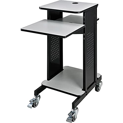 Projector Presentation Cart - Gray & Black by Global Industrial – Steel/Laminate, Black/Gray, Model WB250765GY