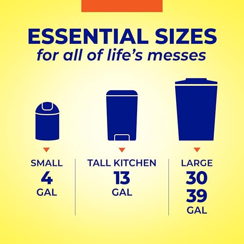 Hefty Large (30 Gallon)​ / 56 Count (Pack of 1) / Black Trash Bags