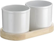 HUBERT Mango Wood Holder - 7" W x 2" H