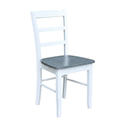 Solid Wood Ladderback Dining Chairs Set of by Furnifact – Wood, White and Heather Gray, Pack of 2