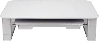 Quartet Desktop Glass Monitor Riser for Computer with Dry-Erase Board, Adjustable Height (Q090GMRW01)