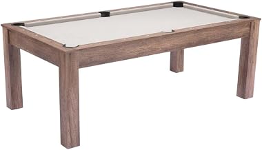 Brown 3 in 1 Outdoor Pool Table with Table Tennis Conversion and Dining Top, Multi-Purpose Game Table for Indoor, Backyard Entertainment