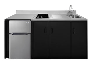 CK72ADASINKR 72 Wide All-In-One Kitchenette by Summit Appliance – 12.25 x 13.75 inches, 3.2 cubic_feet, Glass, Black