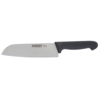 Stainless Steel Santoku Knife with Black Santoprene Soft Grip Handle - 7"L Blade by HUBERT – 7", Stainless Steel, Silver, Model KB-3821-180G