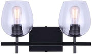 Canarm Cain Vanity Light | IVL1019A02BK (Matte Black, 2 Lights)