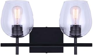 Canarm Cain Vanity Light | IVL1019A02BK (Matte Black, 2 Lights)