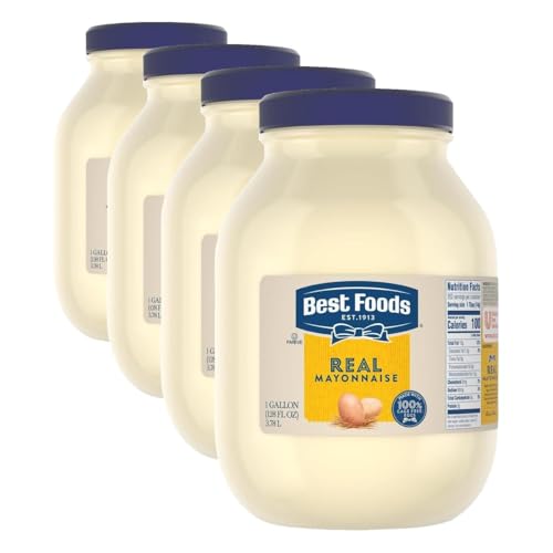 Best Foods 128 Fl Oz (Pack of 4) / Real / Off white Mayonnaise