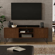 SIMPLIHOME Walnut Veneer / 60 inch / Low TV Stand Television Stands & Entertainment Centers