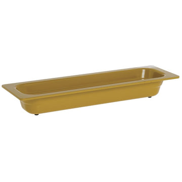 Serving Bowl Display Bowl 1/2 Size Long Mustard Yellow Melamine - 21 1/2 L x 6 1/2 W x 2 1/2 H by HUBERT – Plastic, Mustard Yellow, Model H0026-MUSTARD