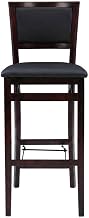 Furnifact Brown Triena 30-in Pad Back Folding Bar Stool, Modern Design, Padded seat, Sturdy Metal, 250 lbs Capacity, for Home or Commercial use