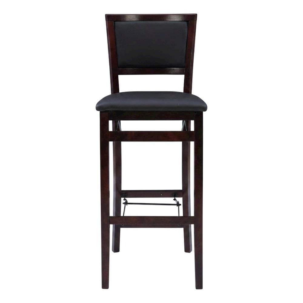 Brown Triena 30-in Pad Back Folding Bar Stool by Furnifact – Plywood, Rubberwood, Pvc, Ca Foam, Rubberwood,MDF, Brown