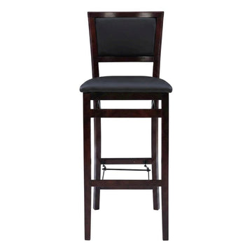 Brown Triena 30-in Pad Back Folding Bar Stool by Furnifact – Plywood, Rubberwood, Pvc, Ca Foam, Rubberwood,MDF, Brown