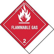 Labelmaster SNT7 Flammable Gas Label, Blank, Paper, Standard Tab, Hazmat, 4.75" x 4" (Pack of 500)