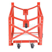 Easy-Steer Drum Cradle with Retractable Handle by Global Industrial – 31.75"L x 19.75"W x 20"H, Steel, Red, Model 233581