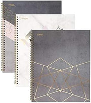 Mead Spiral Notebooks, 1 Subject, College Ruled Paper, 80 Sheets, Modern Chic, 3 Pack (38196)