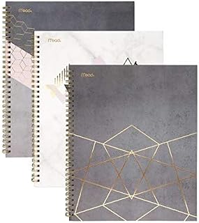 Mead Spiral Notebooks, 1 Subject, College Ruled Paper, 80 Sheets, Modern Chic, 3 Pack (38196)