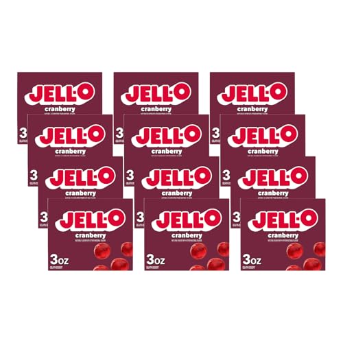 Jell-O Cranberry / 3 Ounce (Pack of 12) / 12 Gelatin
