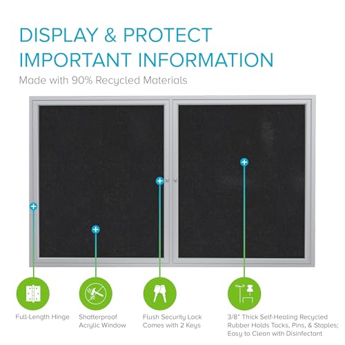 Ghent 36" x 48" / Black / 2-Door Message Boards & Signs