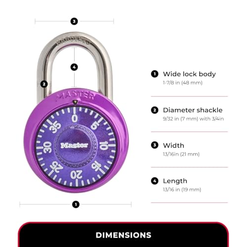 Master Lock Purple / 1 / 1 Pack Combination Padlocks