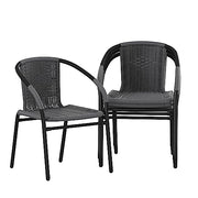Flash Furniture Grey / Set of 4 / Contemporary Patio Dining Chairs