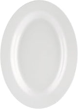 CAC China CAC Melamine MLRN-12 Maxwell White Rolled Edge Oval Platter 10 3/8" - 2 doz