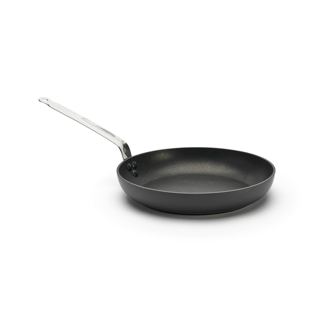 Choc Intense Frying Pan by de Buyer – 28cm, 1.5 liters, Aluminum, Opaque Black, Model 8760