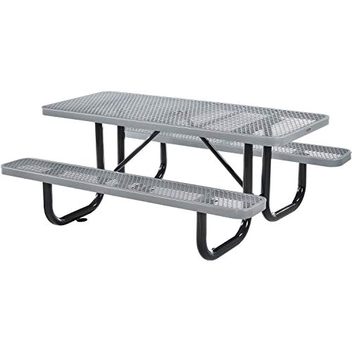 Global Industrial Grey / 72 inches x 62 inches x 29.5 inches / Industrial Picnic Tables