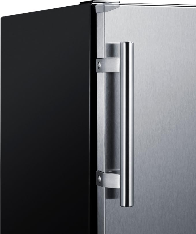 Summit 24” Wide Under Counter Refrigerator 5.1 cu.ft. Made in Europe with Automatic Defrost Operation by Summit Appliance – 5.1 cubic_feet, Silver, Model FF708BLSS