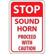 NMC Traffic Sign by National Marker – 12"L x 12"W x 18"H, Aluminum, White/Red, Model TM70G