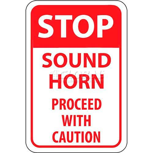 NMC Traffic Sign by National Marker – 12"L x 12"W x 18"H, Aluminum, White/Red, Model TM70G