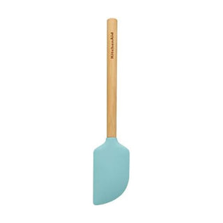 Universal Bamboo Handle Scraper Spatula by KitchenAid – 11-Inch, Bamboo, Aqua, Model KQ631OHAQA