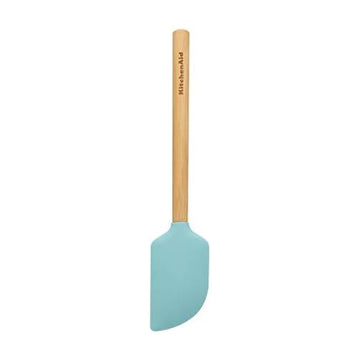 Universal Bamboo Handle Scraper Spatula by KitchenAid – 11-Inch, Bamboo, Aqua, Model KQ631OHAQA