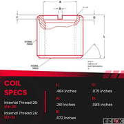 E-Z LOK Pack of 10 / 10 / 1/4-20 Internal Threads, 1/2-13 External Threads, 0.484 Length Thread Locking Inserts
