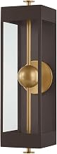 Troy Lighting Garvey Outdoor Wall Sconce | Textured Bronze and Patina Brass Finish | Modern Box Lantern with Integrated LED | Wet Rated Exterior Accent Light | 6" W x 21" H | B4921-TBZ/PBR