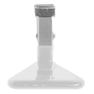 White Vinyl-Coated Triangular Weighted Base Tag Holder - 1 7/8"L x 1 1/2"W x 1 1/2"H by HUBERT – Vinyl, White, Pack of 6, Model TH042W