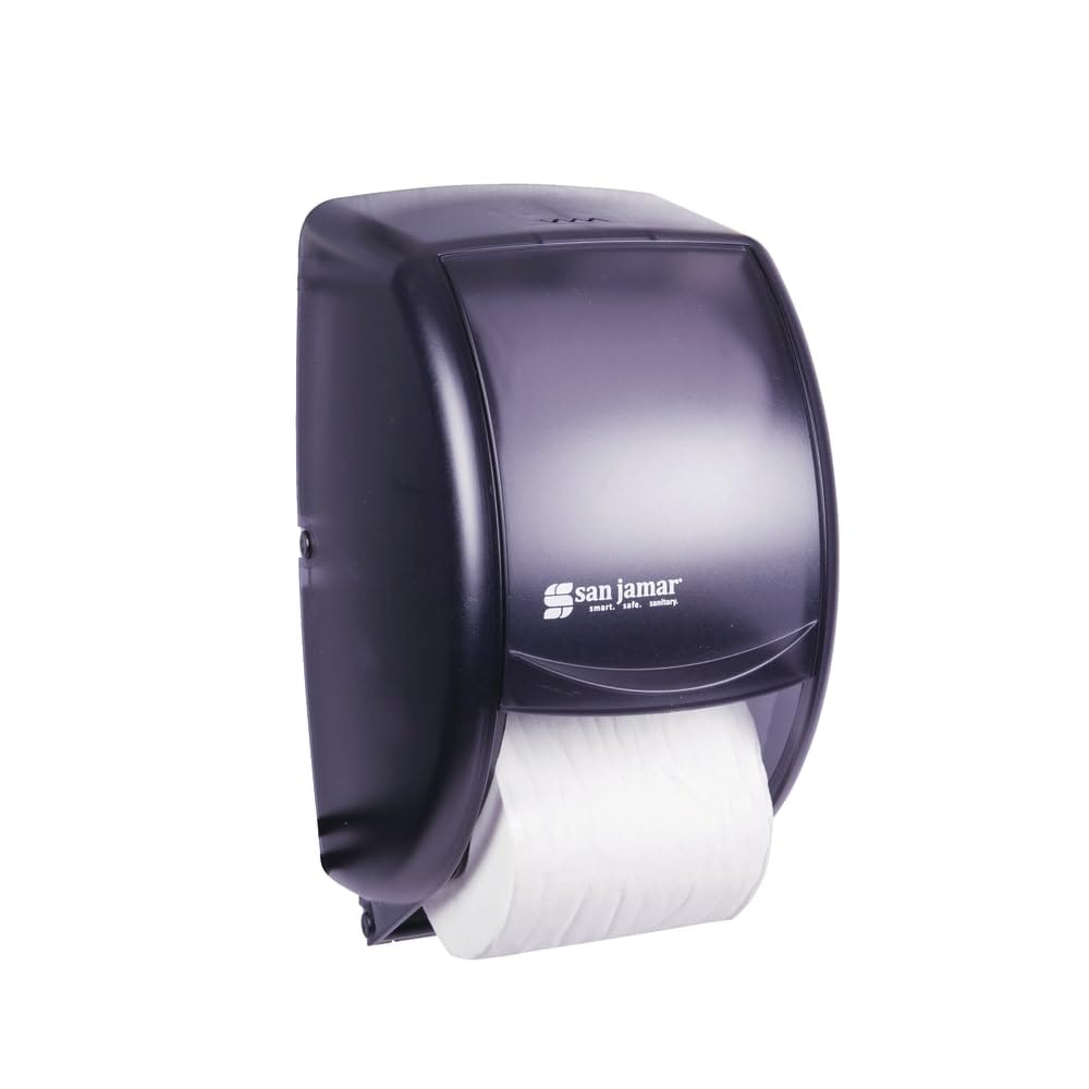 Duett Standard Bathroom Tissue Dispenser by San Jamar – Black, Model SJMR3500TBK
